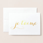 je t'aime goud folie kaarten (Voorkant met envelop)