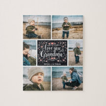 "Je t'aime grand-mère" Puzzle photo personnalisé |