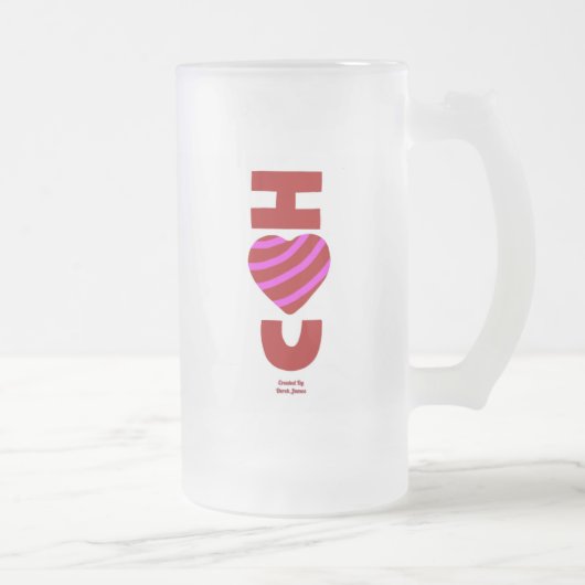 Je T'Aime Grande Mug De Verre Frosted (Droit)