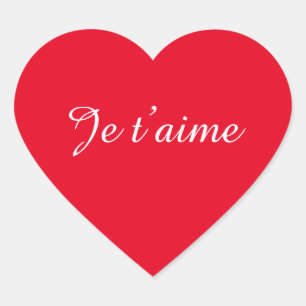 Je t'aime I love you Cute French Heart Sticker