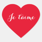 Je taime I Love You en français Autocollant Cœur R (Devant)