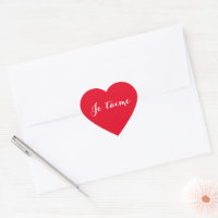 Je taime I Love You en français Autocollant Cœur R
