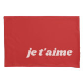 je t'aime | Ik hou van je | Franse zin Kussensloop (Voorkant-Links)