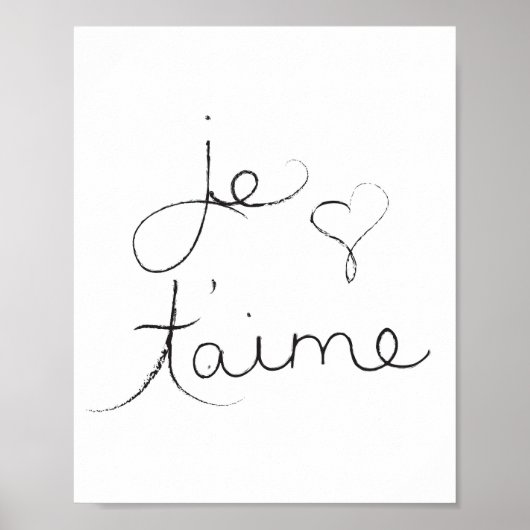 Je t'aime - " Ik hou van je in het engels - Poster (Voorkant)