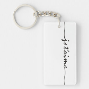 je t'aime - Ik hou van je in het Frans - zwart Sleutelhanger