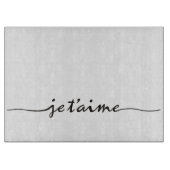 je t'aime - Ik hou van je in het Frans - zwart Snijplank (Voorkant)