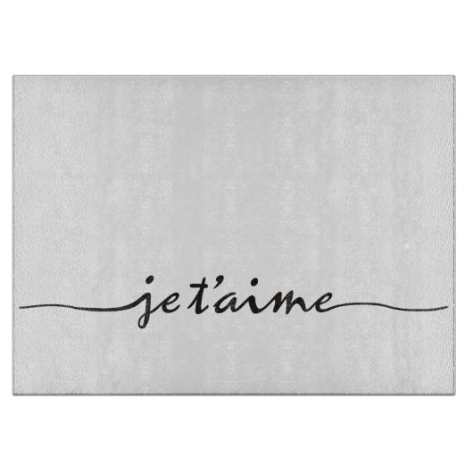je t'aime - Ik hou van je in het Frans - zwart Snijplank (Voorkant)