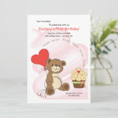 Je t'aime Invitation pour le premier anniversaire (Debout devant)