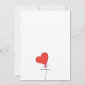 Je t'aime Invitation pour le premier anniversaire (Dos)