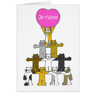 Je t'aime Je t'aime en français Cartoon Cats