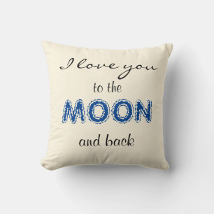 JE T'AIME JUSQU'À LA LUNE Coussin de lancer