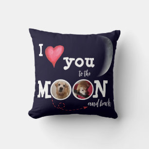 Je t'aime jusqu'à la lune Coussin personnalisé jet
