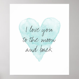 Je t'aime jusqu'à la lune et retour affiche couleu