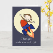 Je t'aime jusqu'à la lune et retour Carte d'amour  (Fleur jaune)