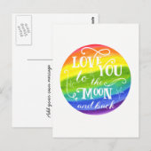 Je t'aime jusqu'à la lune et retour carte postale  (Devant / Derrière)
