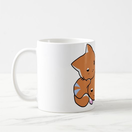Je T'aime Kawaii Cats Romantische Koppel Koffiemok (Links)