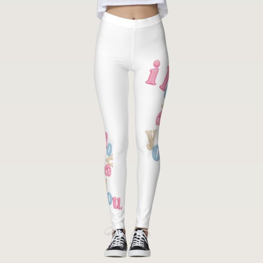 "Je t'aime" Leggings Patch Art | Impression esthét (Devant)