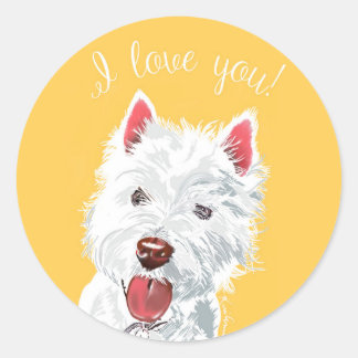 Je t'aime les autocollants westie