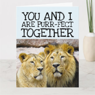 JE T'AIME LION COUPLE ROMANTIC GRANDS CARTES