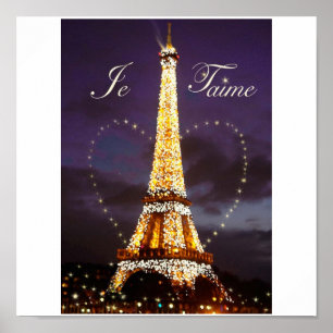 JE T'AIME LOVE VAN HET poster VAN PARIS