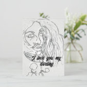 Je t'aime ma chérie, carte romantique (Debout devant)