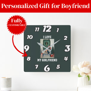 Je T'aime Ma Petite Amie Horloge Murale Cadeau