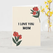 Je t'aime Maman Carte Botanique (Fleur jaune)