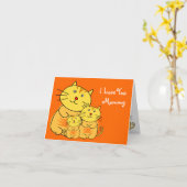Je t'aime Maman Carte de chat Fête des Mères (Fleur jaune)