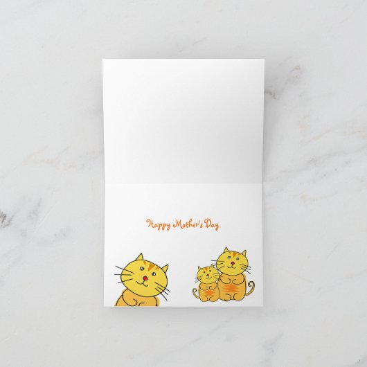 Je t'aime Maman Carte de chat Fête des Mères (Intérieur)