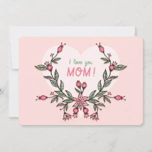 Je t'aime maman carte de fête des mères