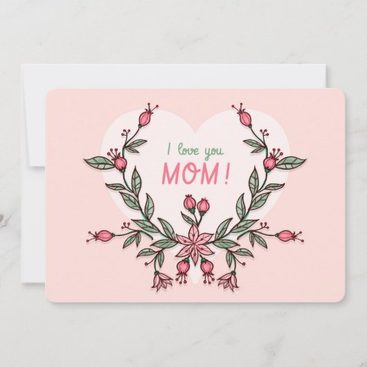 Je t'aime maman carte de fête des mères (Devant)