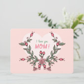 Je t'aime maman carte de fête des mères (Debout devant)