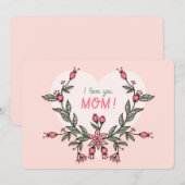 Je t'aime maman carte de fête des mères (Devant / Derrière)