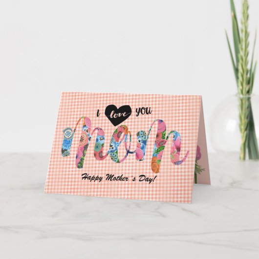 Je t'aime maman | Carte de jour de la mère (Devant)