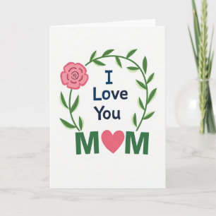 Je t'aime maman carte florale jolie