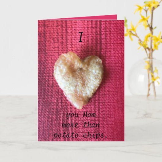 Je t'aime maman chips cartes cardiaques (Fleur jaune)