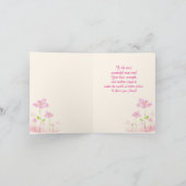 Je t'aime Maman Fleurs roses Carte de vœux (Intérieur)