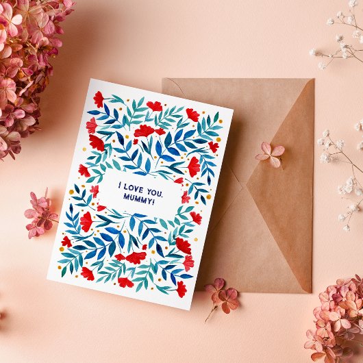 Je t'aime maman Magical Garden Carte de fête des m