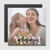 Je t'aime maman mignonne Photo Carte magnétique pe (Devant / Derrière)