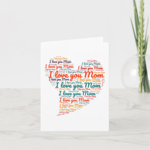 Je t'aime Maman Mot Art Coeur Carte de la fête des