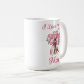 Je t'aime maman Mug Rose rose – Cadeau de fête des (Devant droit)