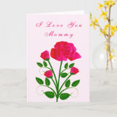 Je t'aime Maman Rose Carte de fête des mères (Fleur jaune)