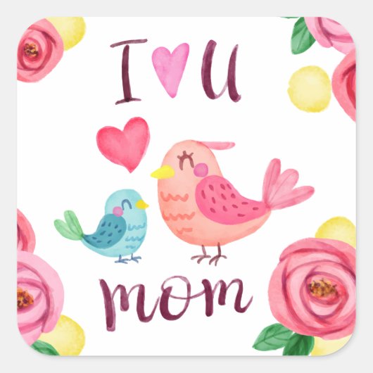 Je t'aime Maman Sticker pour la fête des mères (Devant)