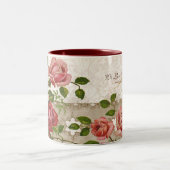 Je t'aime maman, tasse anglaise vintage de roses (Centre)