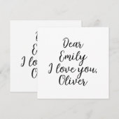 Je t'aime Modèle de texte (Devant / Derrière)