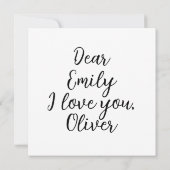 Je t'aime Modèle de texte (Dos)