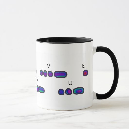 JE T'AIME Morse Code Psychedelic Mug (Droite)