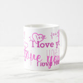Je T'Aime 💗 Mug Blanc Violet (Devant droit)