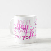 Je T'Aime 💗 Mug Blanc Violet (Devant gauche)