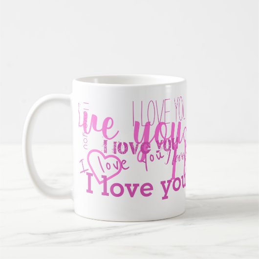 Je T'Aime 💗 Mug Blanc Violet (Gauche)